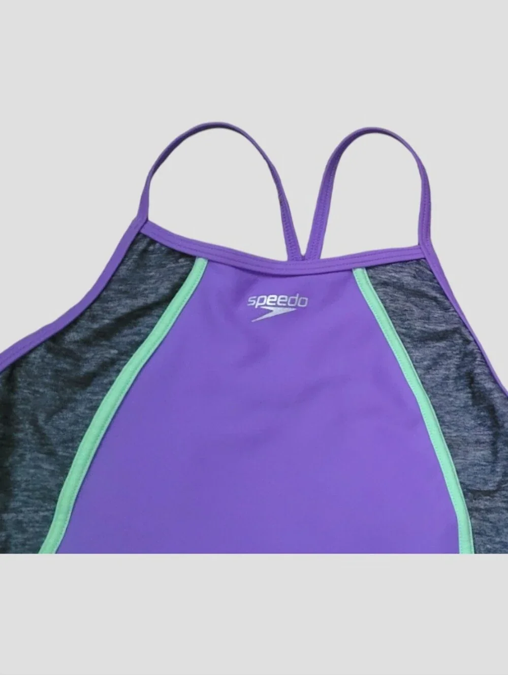 Speedo GIrl's Heather Splice Tankini Two-piece Swimsuit
